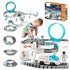 Set constructii traseu auto spatial pentru copii cu 205 piese, astronauti, vehicul electric si proiectie, 46x31x11 cm [5]