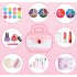 Trusa de machiaj pentru copii cu 3 niveluri, accesorii make-up si unghii, 17x12x14 cm, roz [5]