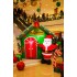 Decoratiune exterior gonflabila de Craciun cu Mos Craciun si casuta, iluminare LED, compresor integrat, 150 cm [8]
