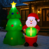 Decoratiune exterior gonflabila de Craciun cu Mos Craciun si brad iluminat, LED, compresor integrat, 148 cm [4]