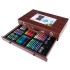 Set desen si pictura XL 130 piese cu valiza din lemn, 37x23x8 cm, multicolor [4]