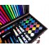 Set desen si pictura XL 130 piese cu valiza din lemn, 37x23x8 cm, multicolor [7]