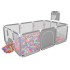 Tarc loc de joaca XXL pentru copii sau bebe, material textil, gri, 230x122x62cm [2]