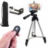Set stativ foto trepied universal din aluminiu cu telecomanda bluetooth, 34–103 cm [2]