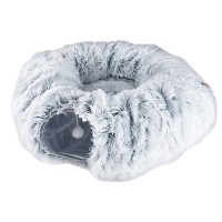 Tunel de joaca pentru pisici din plus, transformabil in pat rotund, 85 cm