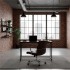 Birou cu blat MDF si cadru metalic, 100x50x76 cm, negru [9]