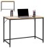 Birou cu blat MDF si cadru metalic, 100x50x76 cm, maro deschis [5]
