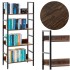 Etajera cu 4 polite din MDF si cadru metalic, stil industrial, 60x28x124.5 cm, maro inchis si negru [2]