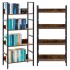 Etajera cu 4 polite din MDF si cadru metalic, stil industrial, 60x28x124.5 cm, maro inchis si negru [3]