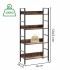 Etajera cu 4 polite din MDF si cadru metalic, stil industrial, 60x28x124.5 cm, maro inchis si negru [20]