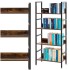 Etajera cu 4 polite din MDF si cadru metalic, stil industrial, 60x28x124.5 cm, maro inchis si negru [4]