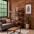 Etajera cu 4 polite din MDF si cadru metalic, stil industrial, 60x28x124.5 cm, maro inchis si negru [6]
