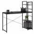 Birou cu blat MDF si rafturi laterale, cadru metalic, 120x48x122 cm, negru [2]