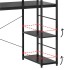 Birou cu blat MDF si rafturi laterale, cadru metalic, 120x48x122 cm, negru [20]