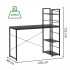 Birou cu blat MDF si rafturi laterale, cadru metalic, 120x48x122 cm, negru [21]