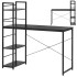 Birou cu blat MDF si rafturi laterale, cadru metalic, 120x48x122 cm, negru [4]