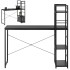 Birou cu blat MDF si rafturi laterale, cadru metalic, 120x48x122 cm, negru [6]