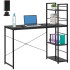 Birou cu blat MDF si rafturi laterale, cadru metalic, 120x48x122 cm, negru [7]