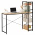 Birou cu blat MDF si rafturi laterale, cadru metalic, 120x48x122 cm, maro deschis [3]