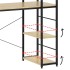 Birou cu blat MDF si rafturi laterale, cadru metalic, 120x48x122 cm, maro deschis [13]