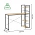 Birou cu blat MDF si rafturi laterale, cadru metalic, 120x48x122 cm, maro deschis [21]