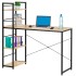 Birou cu blat MDF si rafturi laterale, cadru metalic, 120x48x122 cm, maro deschis [4]