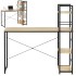 Birou cu blat MDF si rafturi laterale, cadru metalic, 120x48x122 cm, maro deschis [5]