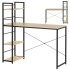 Birou cu blat MDF si rafturi laterale, cadru metalic, 120x48x122 cm, maro deschis [8]