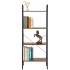 Etajera cu 4 rafturi, metal si MDF, stil industrial, 56x34x138 cm, maro inchis si negru [19]