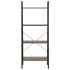 Etajera cu 4 rafturi, metal si MDF, stil industrial, 56x34x138 cm, maro inchis si negru [20]