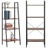Etajera cu 4 rafturi, metal si MDF, stil industrial, 56x34x138 cm, maro inchis si negru [5]