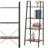Etajera cu 4 rafturi, metal si MDF, stil industrial, 56x34x138 cm, maro inchis si negru [6]