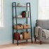 Etajera cu 4 rafturi, metal si MDF, stil industrial, 56x34x138 cm, maro inchis si negru [8]