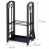 Suport metalic pentru lemne de foc cu 4 accesorii, 74x40x30 cm, negru [3]