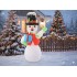 Om de zapada gonflabil de exterior, iluminare LED, 180 cm, compresor integrat, alb [2]