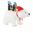 Urs polar gonflabil de exterior, iluminare LED, cu doi pinguini, compresor integrat, 200x120x80 cm, alb [4]