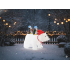 Urs polar gonflabil de exterior, iluminare LED, cu doi pinguini, compresor integrat, 200x120x80 cm, alb [6]