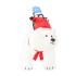 Urs polar gonflabil de exterior, iluminare LED, cu doi pinguini, compresor integrat, 200x120x80 cm, alb [8]