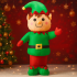 Elf gonflabil de exterior, iluminare LED, compresor integrat, 150x60x40 cm, verde [4]