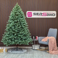 Brad artificial Sersimo, Hollandia, verde cu varfuri argintii, integral 3D, 250 cm
