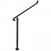 Balustrada fier forjat, 2-3 trepte Vivatechnix Negru Mat, Inaltime 159.6 cm, lungime 76.5 cm, pozitii reglabile