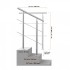Balustrada inox, 1-2 trepte Vivatechnix, 800 x 104 x 1060 mm, Unghi reglabil 0Â° - 45Â°, accesorii prindere [5]