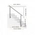 Balustrada inox, 4-5 trepte Vivatechnix, Inaltime 1000 mm, lungime 1500 mm, pozitii reglabile, Montaj lateral [5]