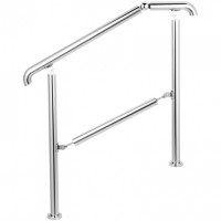 Balustrada inox pentru 4 sau 5 trepte Vivatechnix, Inaltime 86 cm, lungime 161 cm, pozitii reglabile Balustrada inox pentru 4 sau 5 trepte Vivatechnix, Inaltime 86 cm, lungime 161 cm, pozitii reglabile