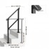 Balustrada otel, 1-2 trepte Vivatechnix, Dimensiune 1030 x 84 x 920 mm, Unghi reglabil 0Â° - 40Â°, Negru [5]