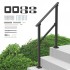 Balustrada otel, 1-2 trepte Vivatechnix, Dimensiune 1030 x 84 x 920 mm, Unghi reglabil 0Â° - 40Â°, Negru [6]