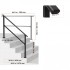 Balustrada otel, 4-5 trepte Vivatechnix, Dimensiune 1380 x 84 x 920 mm, Unghi reglabil 0Â° - 40Â°, Negru [6]