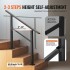 Balustrada otel carbon, Vivatechnix 2-3 trepte, Teava patrata, Negru Mat, lungime 103 cm, pozitii reglabile [8]
