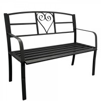 Banca metalica pentru gradina Vivatechnix VMD-1049, Negru, 121x55x98cm Banca metalica pentru gradina Vivatechnix VMD-1049, Negru, 121x55x98cm