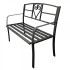 Banca metalica pentru gradina Vivatechnix VMD-1049, Negru, 121x55x98cm [4]